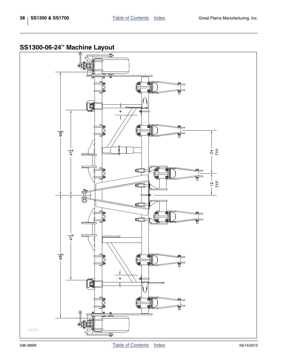Ss1300-06-24” machine layout | Great Plains SS1700 Operator Manual User Manual | Page 42 / 60