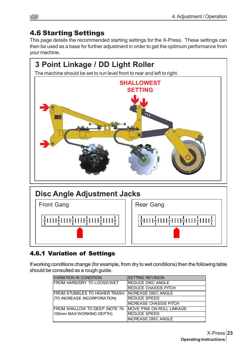 Дд д, Disc angle adjustment jacks, 3 point linkage / dd light roller | Great Plains P15443 Serial No 12759 User Manual | Page 23 / 34