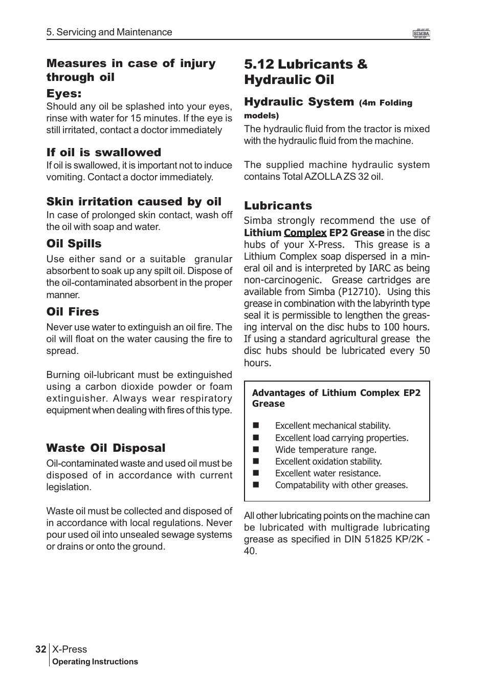 12 lubricants & hydraulic oil | Great Plains P15443 Serial No 12759 User Manual | Page 32 / 34