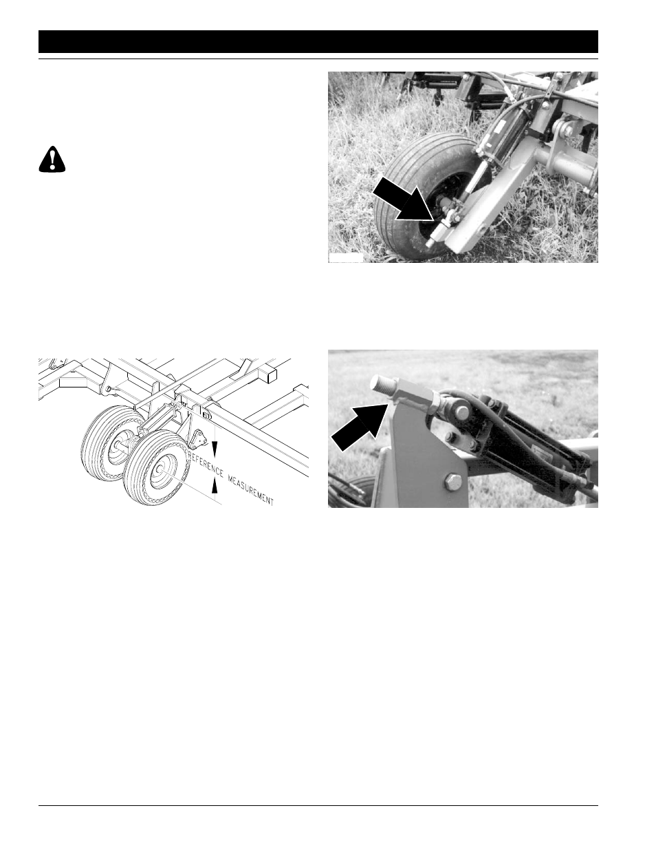 Warning, Leveling frame side-to-side | Great Plains ADI334 Predelivery Manual User Manual | Page 14 / 24