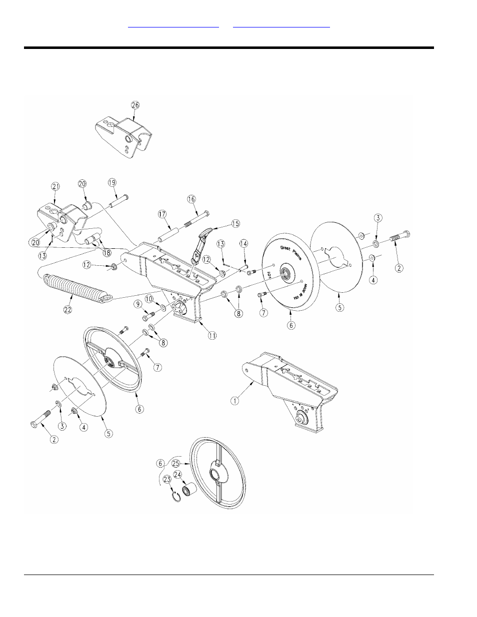 12d cast press wheels (s/n a1076q+) | Great Plains YP2425F-2470 Parts Manual User Manual | Page 128 / 278