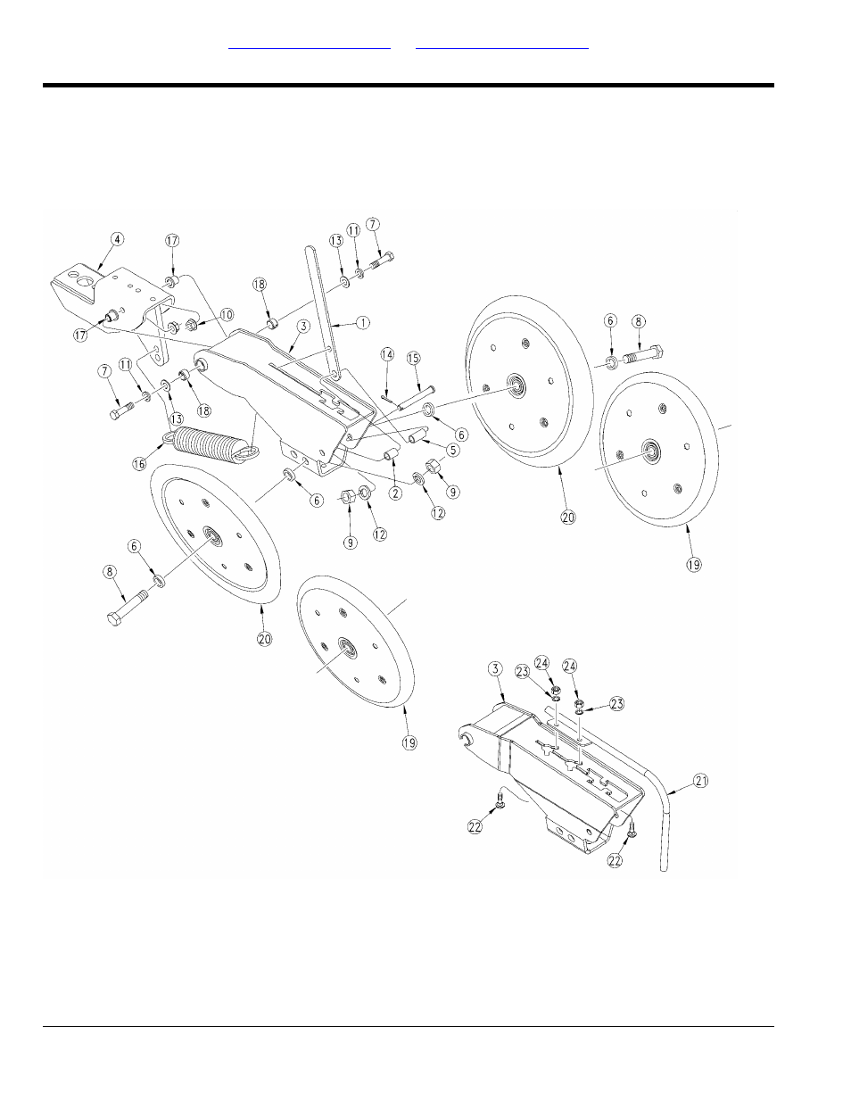 Press wheel assembly rh long (s/n a1033q-) | Great Plains YP2425F-2470 Parts Manual User Manual | Page 138 / 278