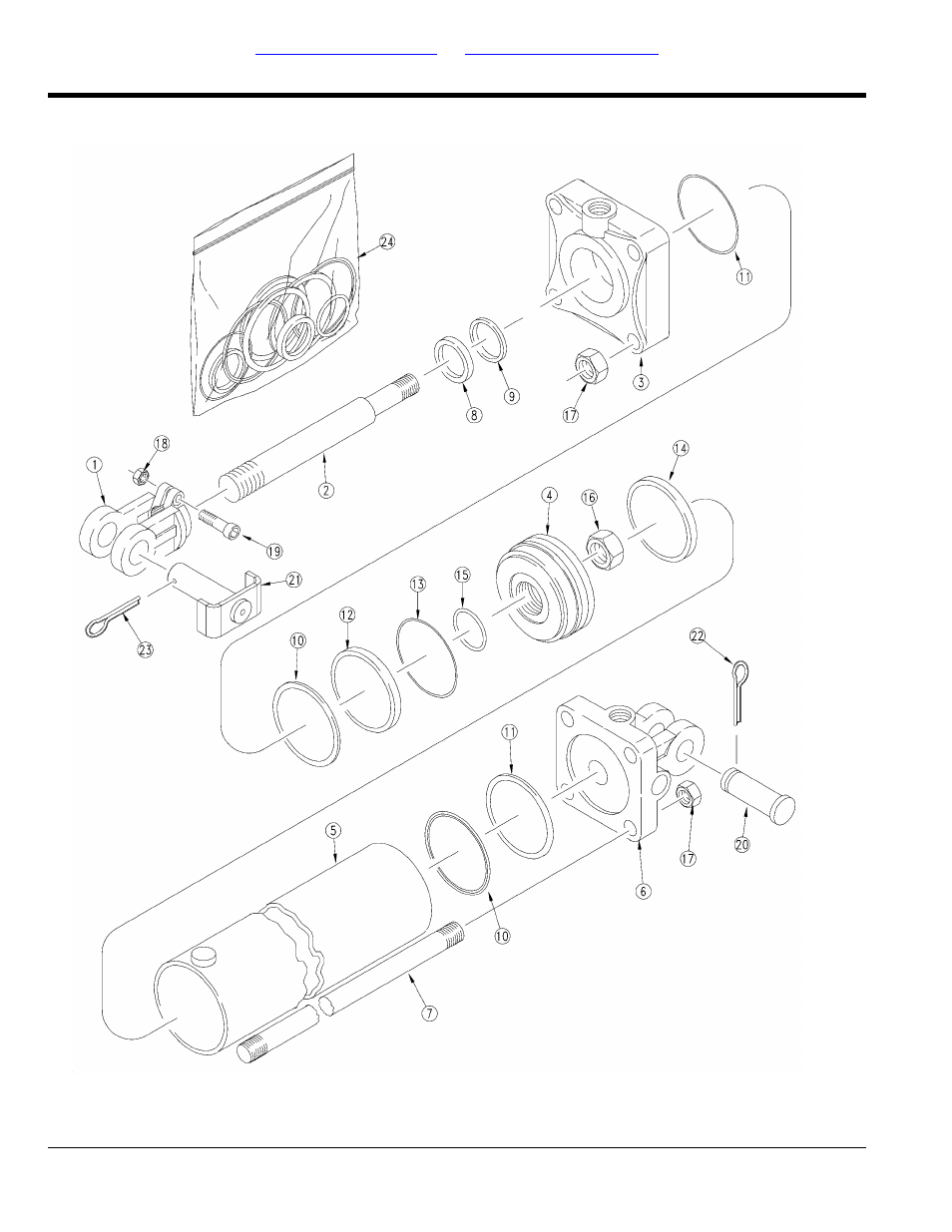 Hydraulic cylinder (810-621c - 810-676c 4.75x24x2, Rod) | Great Plains YP2425F-2470 Parts Manual User Manual | Page 188 / 278