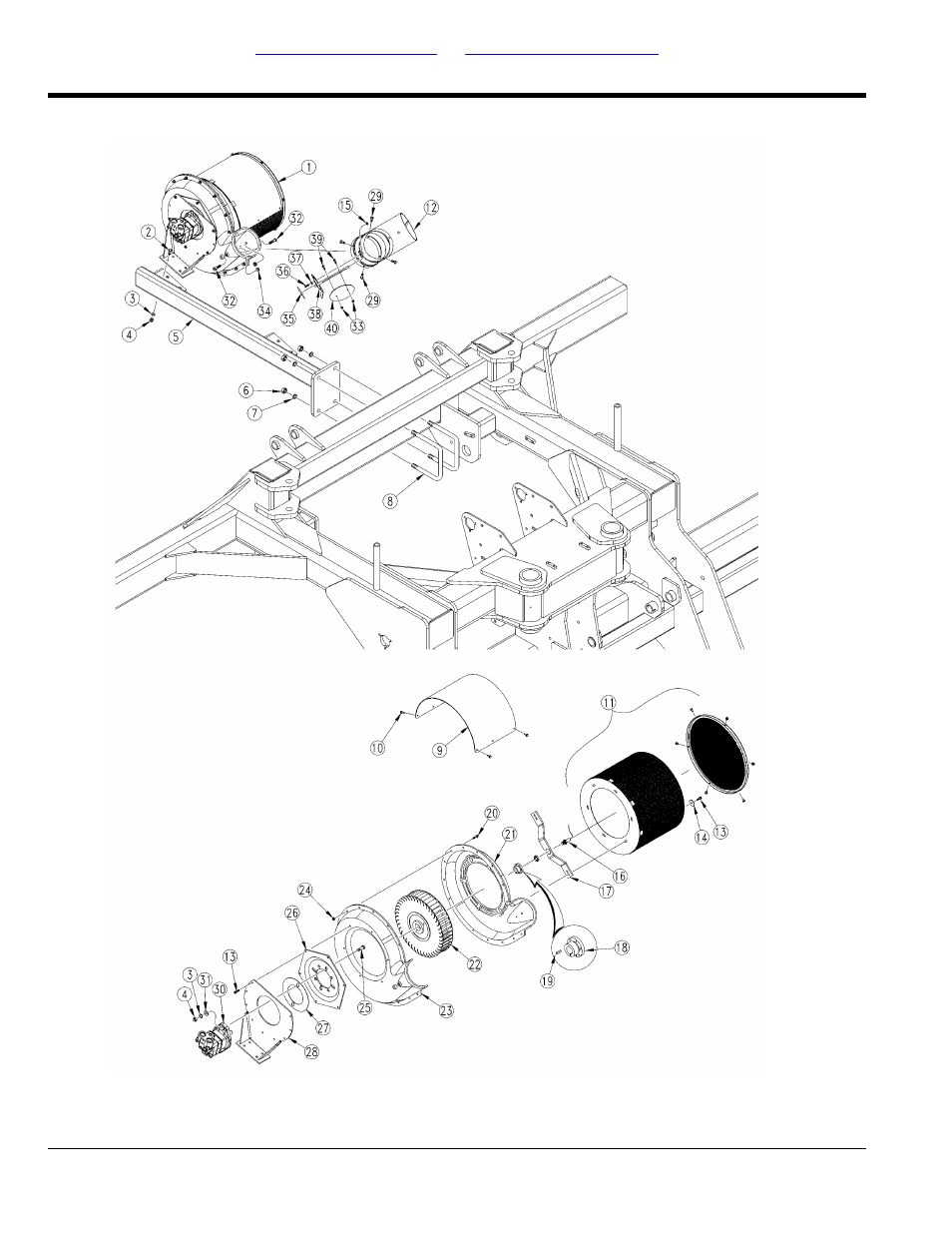 Dry fertilizer fan to frame | Great Plains YP2425F-2470 Parts Manual User Manual | Page 252 / 278