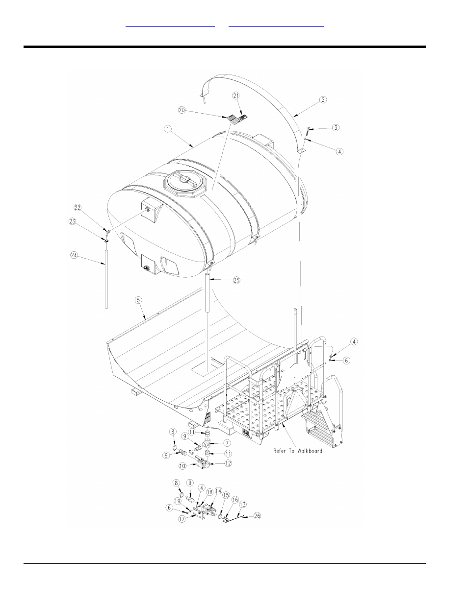 Liquid fertilizer tank and walkboard | Great Plains 1625AHL Parts Manual User Manual | Page 134 / 158