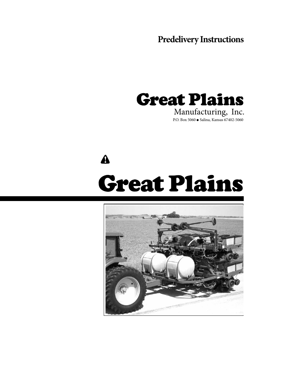 Great Plains PT1230 Predelivery Manual User Manual | 15 pages