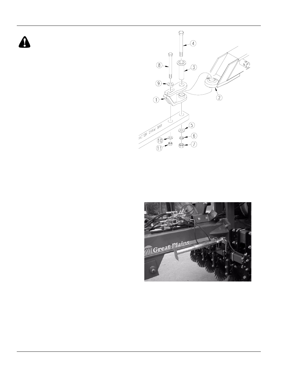 Hitching tractor to implement, Danger | Great Plains NTA2000 Operator Manual User Manual | Page 12 / 85