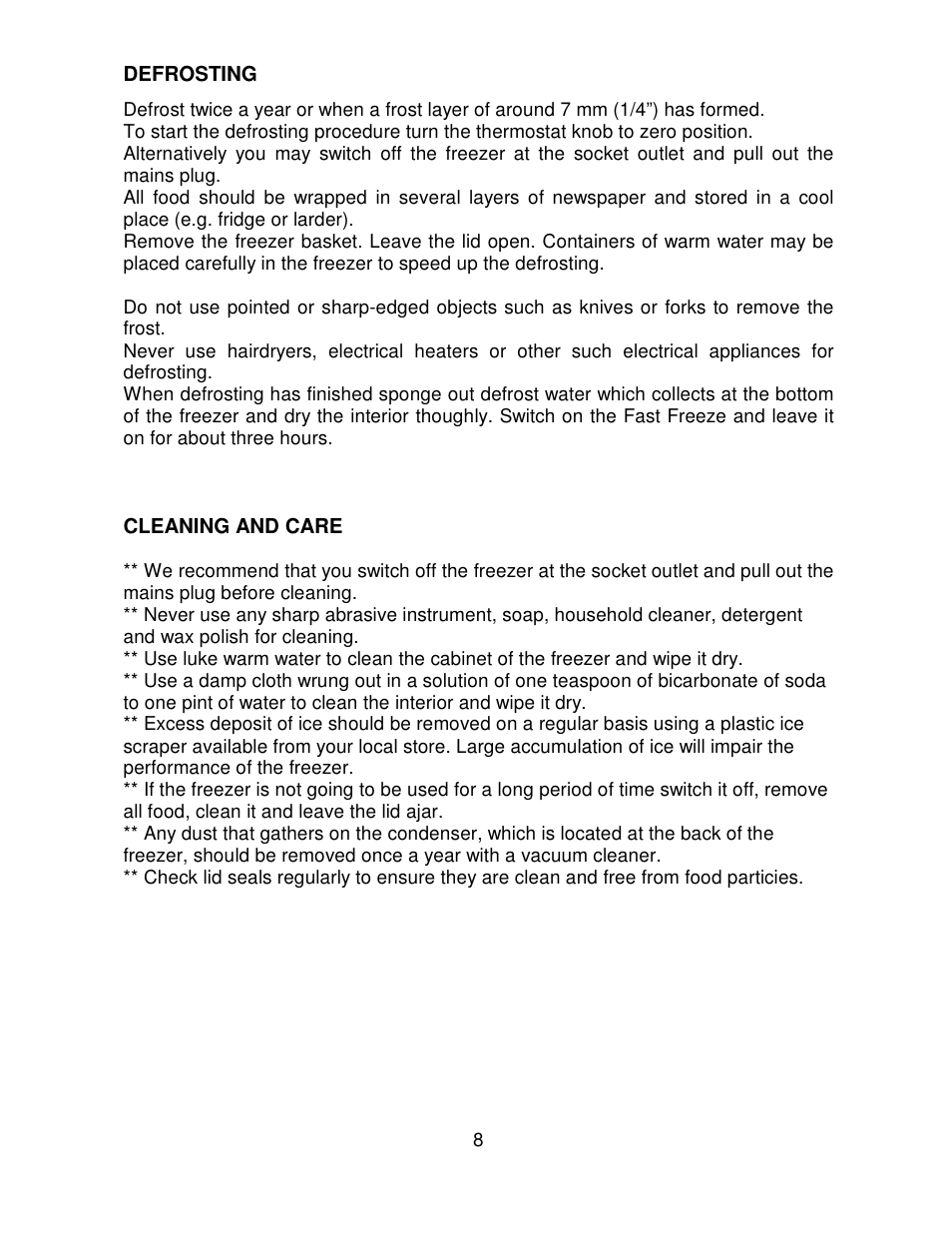 Beko CF392W User Manual | Page 8 / 11