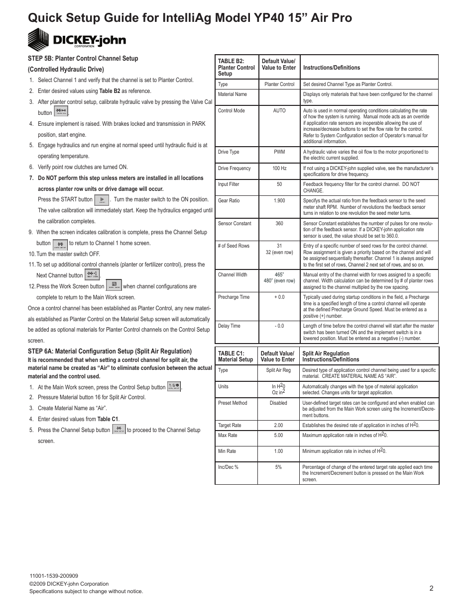 Great Plains YP4025A-3115 31-Row 15-Inch Quick Start User Manual | Page 2 / 5