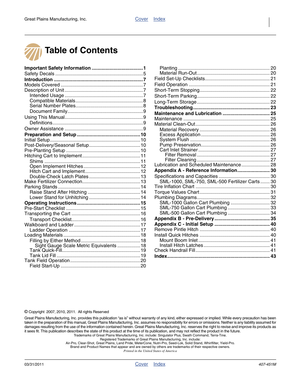 Great Plains SML1000 Operator Manual User Manual | Page 3 / 50