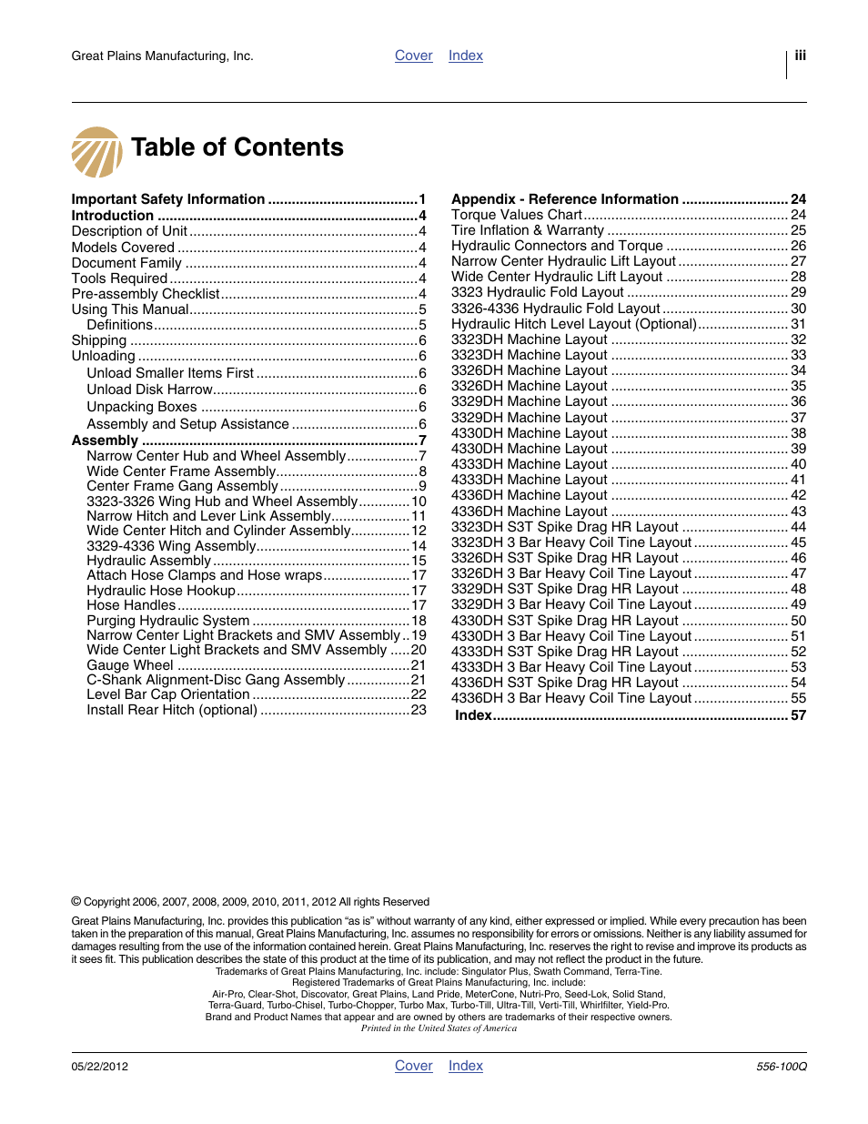 Great Plains 4336 DH Predelivery Manual User Manual | Page 3 / 64