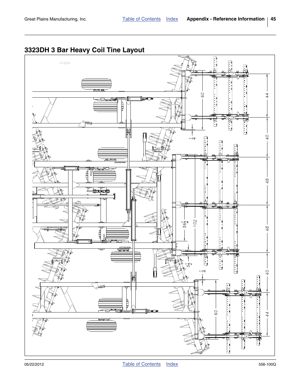 3323dh 3 bar heavy coil tine layout | Great Plains 4336 DH Predelivery Manual User Manual | Page 49 / 64
