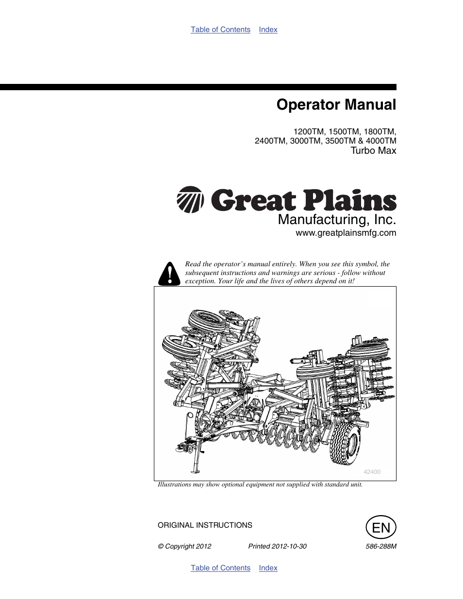Great Plains 4000TM Operator Manual User Manual | 50 pages