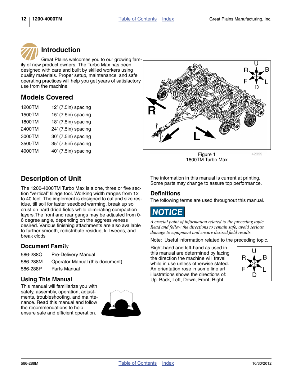 Introduction, Models covered, Description of unit | Document family, Using this manual, Definitions, Introduction models covered description of unit, Document family using this manual definitions, Models covered description of unit | Great Plains 4000TM Operator Manual User Manual | Page 16 / 50
