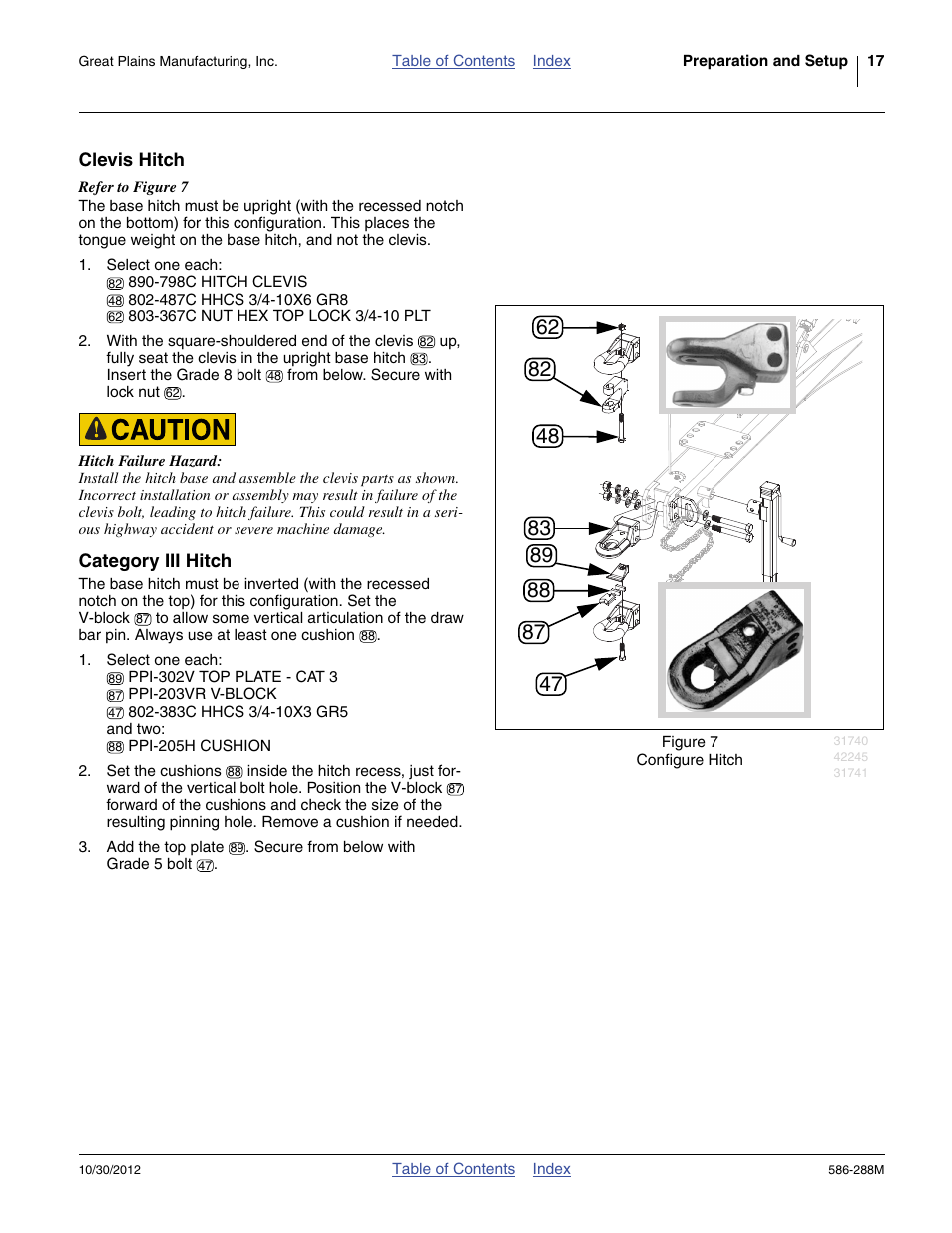 Clevis hitch, Category iii hitch, Clevis hitch category iii hitch | Great Plains 4000TM Operator Manual User Manual | Page 21 / 50