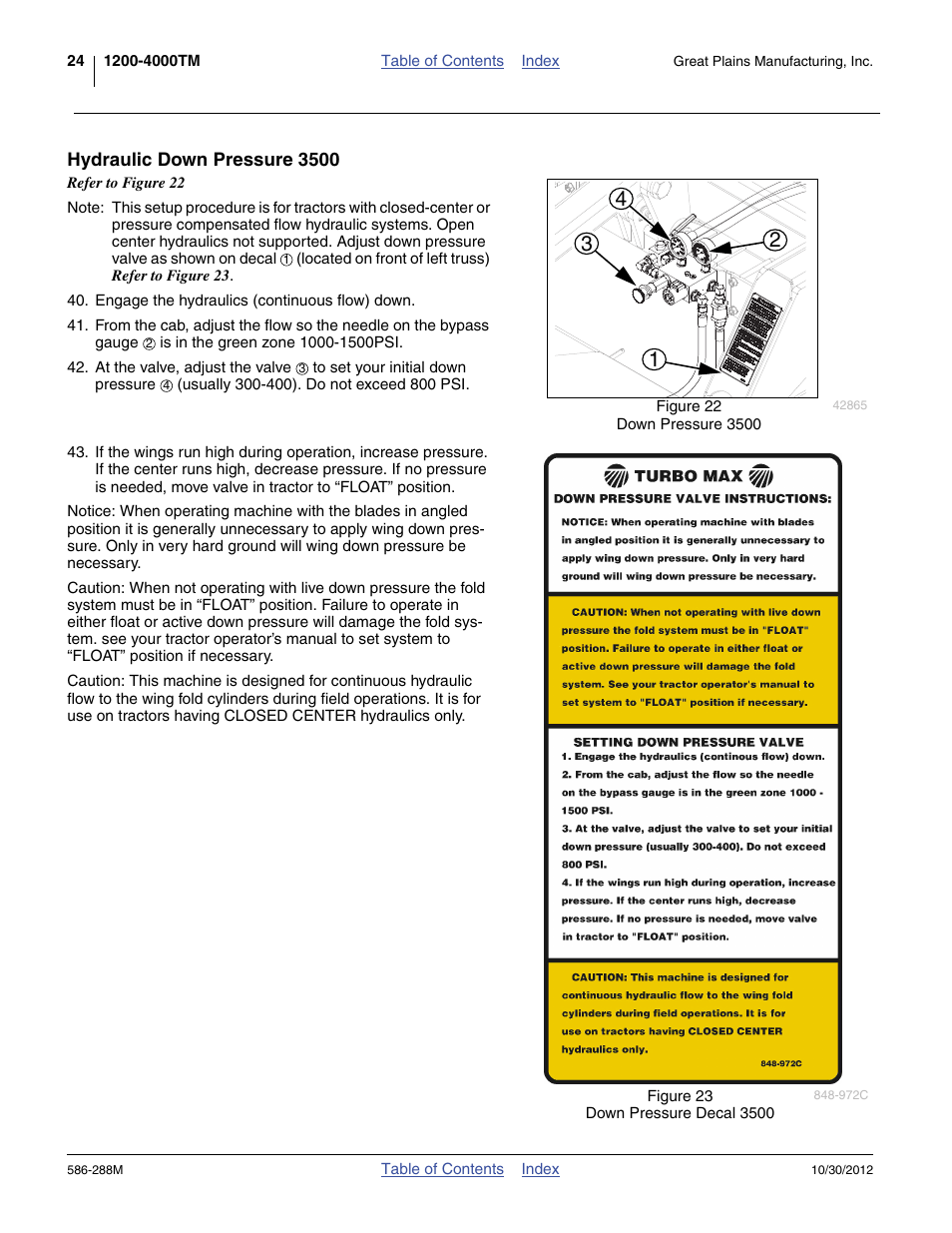 Hydraulic down pressure 3500 | Great Plains 4000TM Operator Manual User Manual | Page 28 / 50