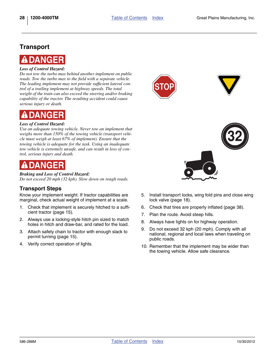 Transport, Transport steps | Great Plains 4000TM Operator Manual User Manual | Page 32 / 50