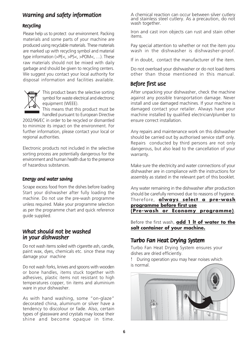 Beko DWD857 User Manual | Page 6 / 26