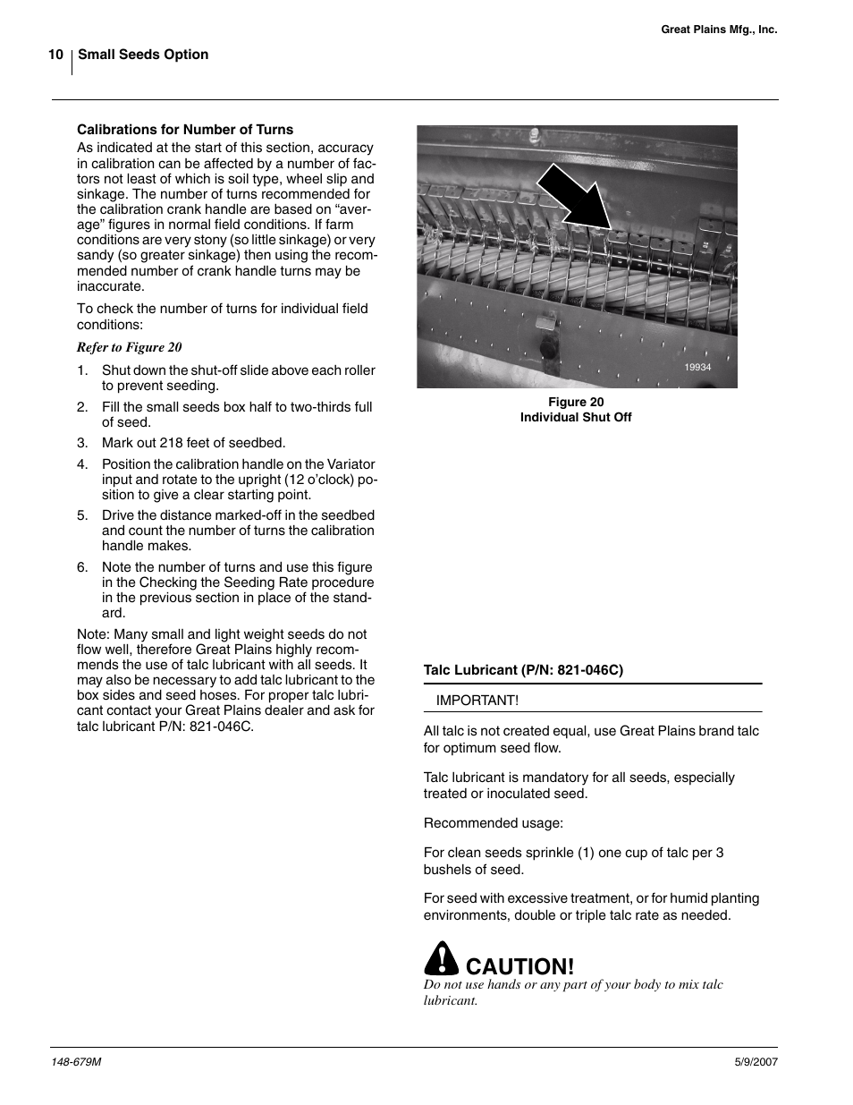 Caution | Great Plains NTA 2000 export model Assembly Instructions User Manual | Page 10 / 13