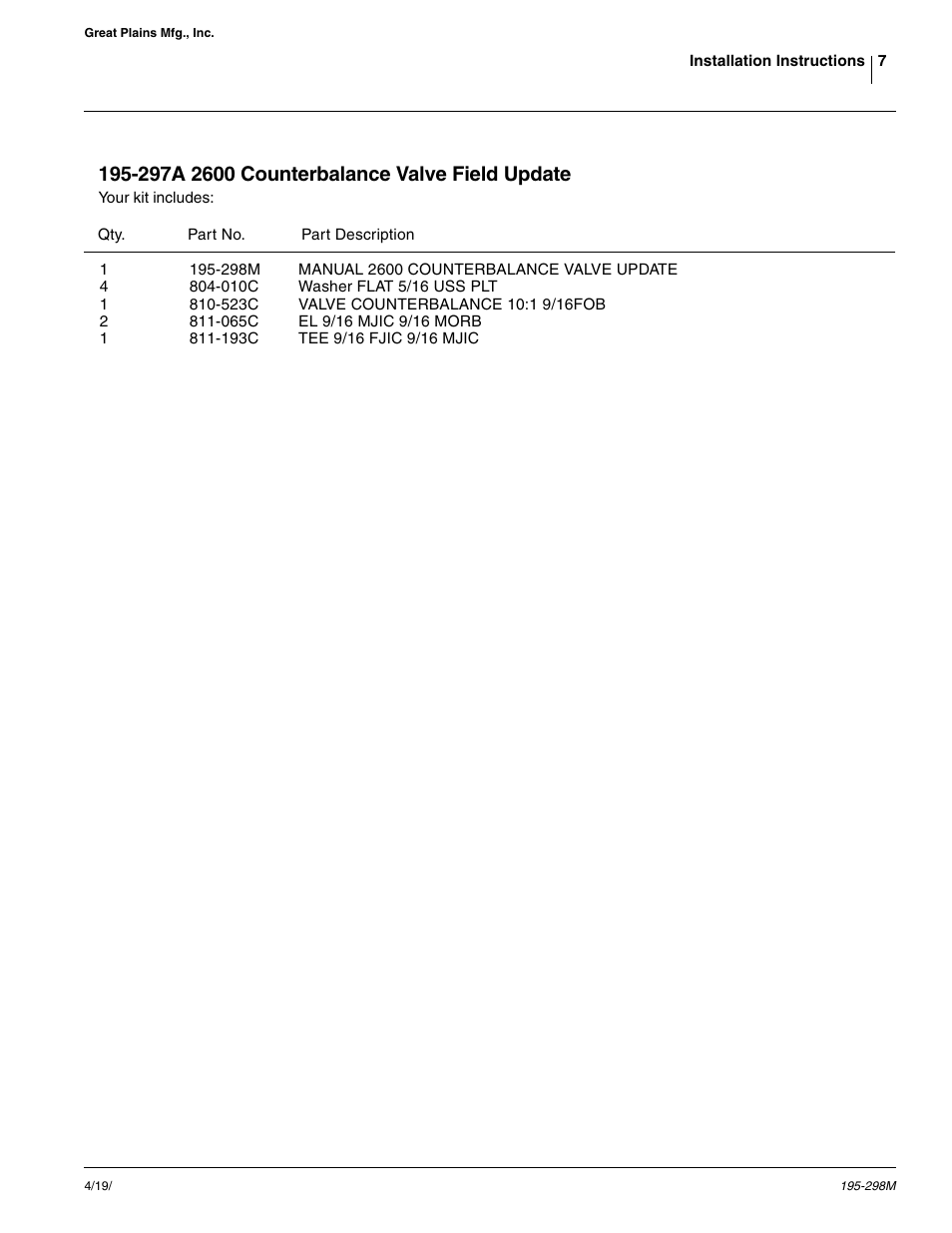 Great Plains 2S-2600 Assembly Instructions User Manual | Page 7 / 7