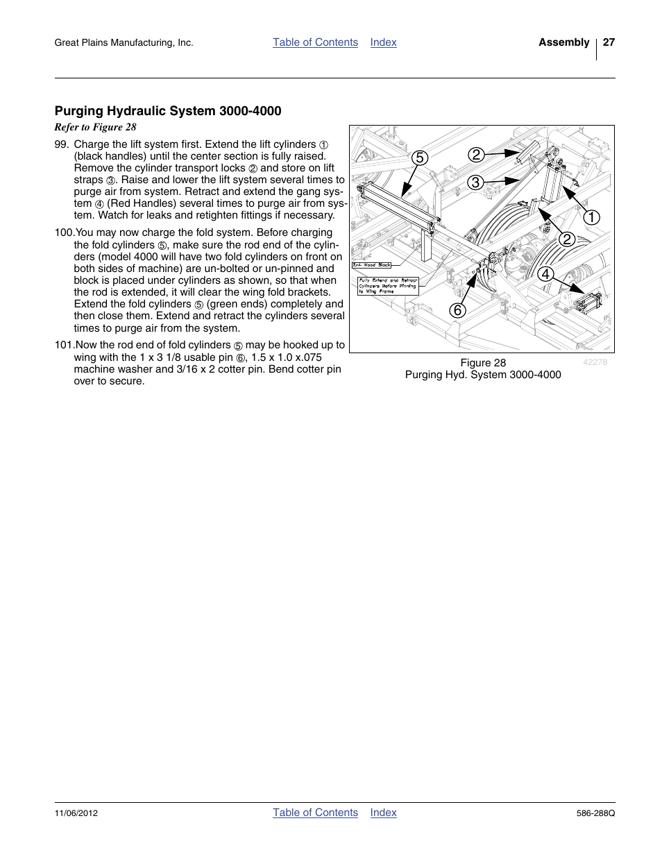 Purging hydraulic system 3000-4000 | Great Plains 4000TM Predelivery Manual User Manual | Page 31 / 94