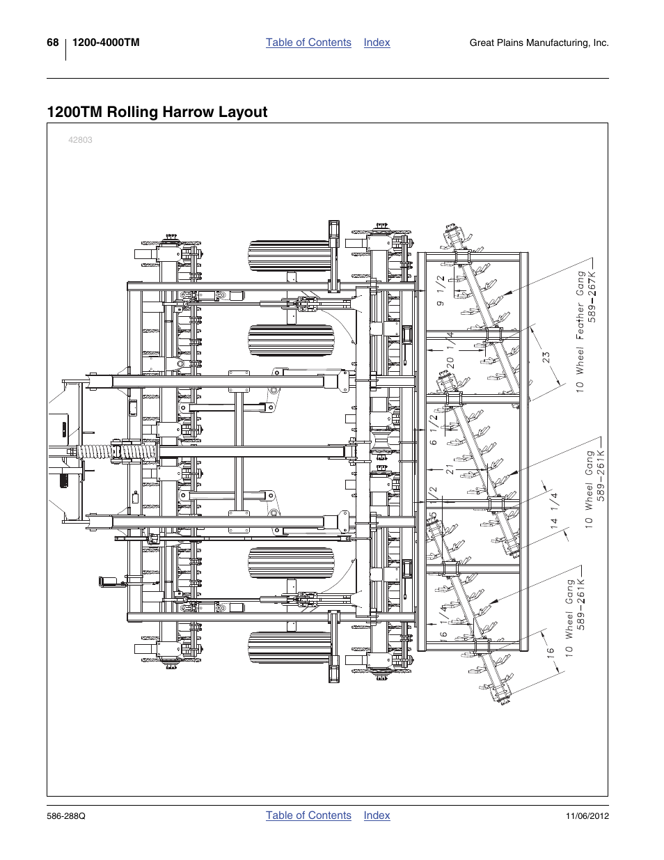 1200tm rolling harrow layout | Great Plains 4000TM Predelivery Manual User Manual | Page 72 / 94