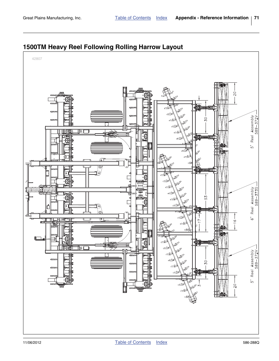 1500tm heavy reel following rolling harrow layout | Great Plains 4000TM Predelivery Manual User Manual | Page 75 / 94