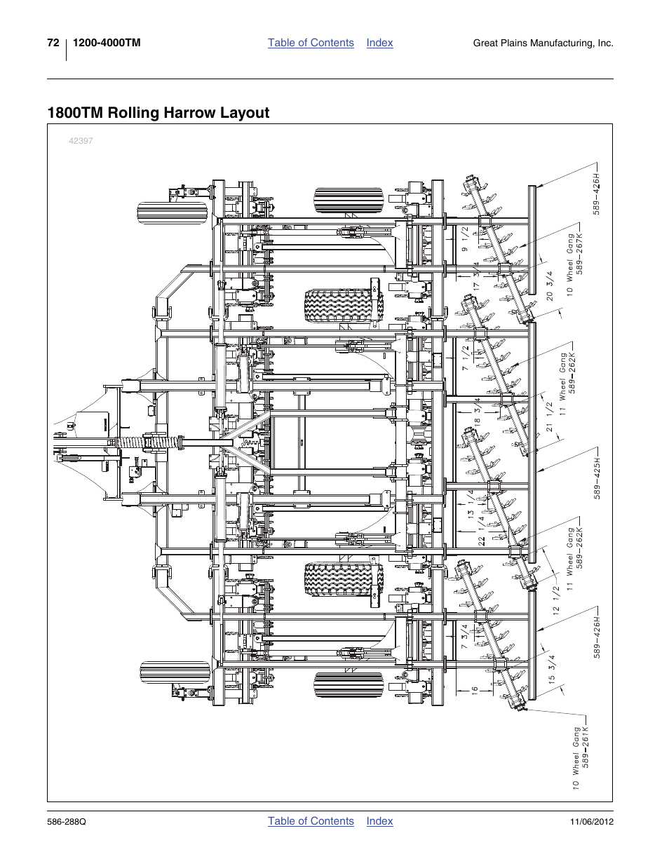 1800tm rolling harrow layout | Great Plains 4000TM Predelivery Manual User Manual | Page 76 / 94