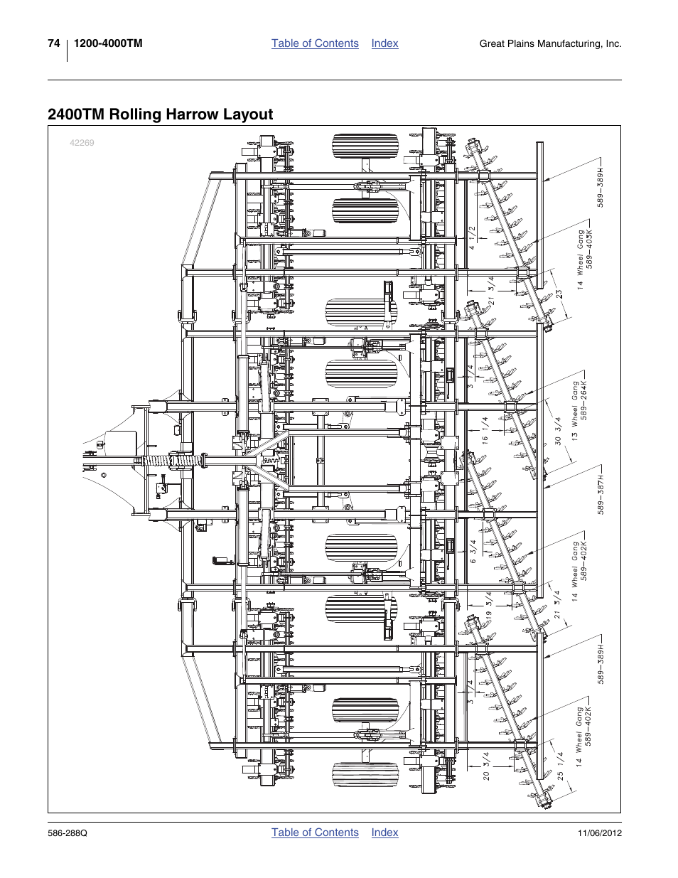 2400tm rolling harrow layout | Great Plains 4000TM Predelivery Manual User Manual | Page 78 / 94