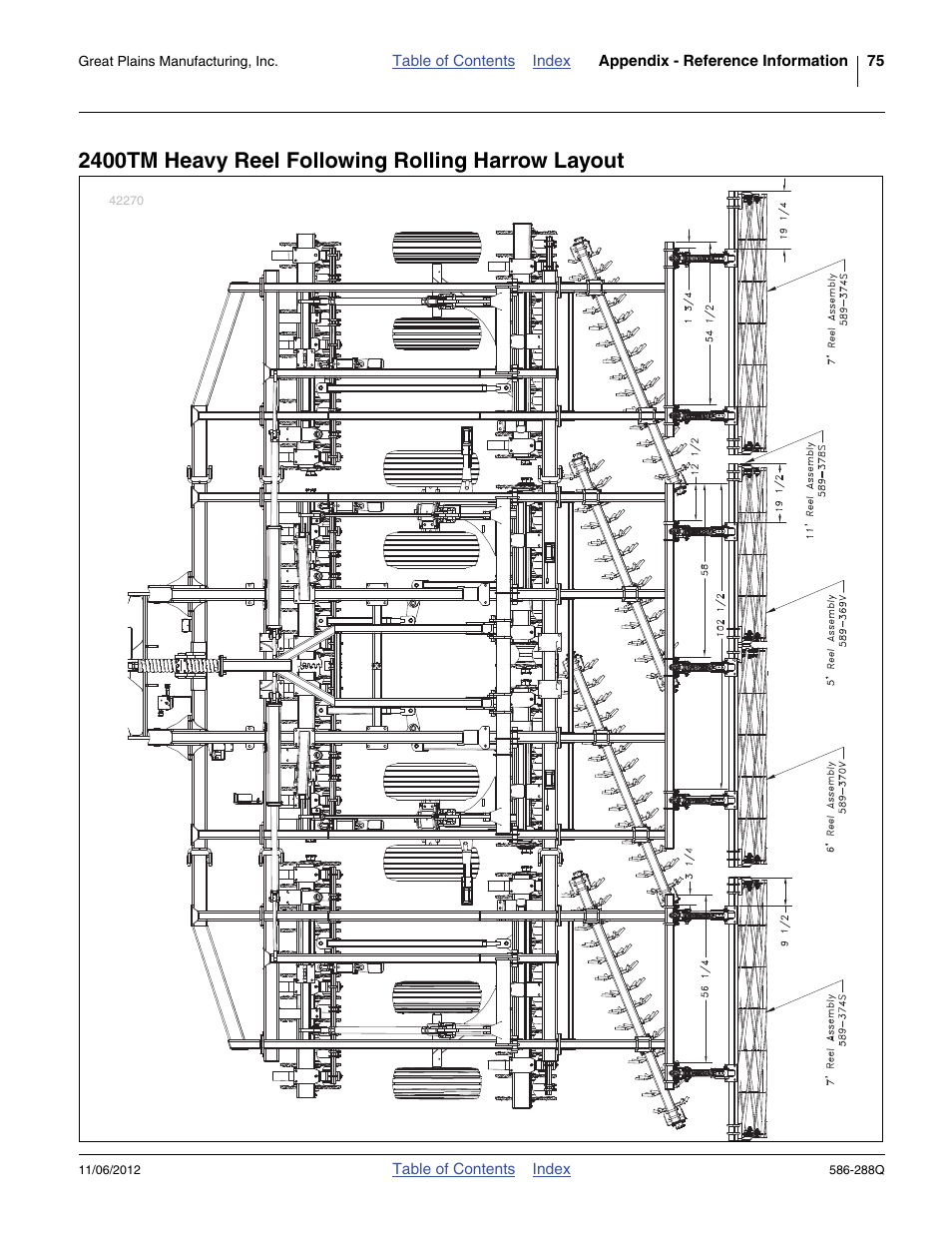 2400tm heavy reel following rolling harrow layout | Great Plains 4000TM Predelivery Manual User Manual | Page 79 / 94