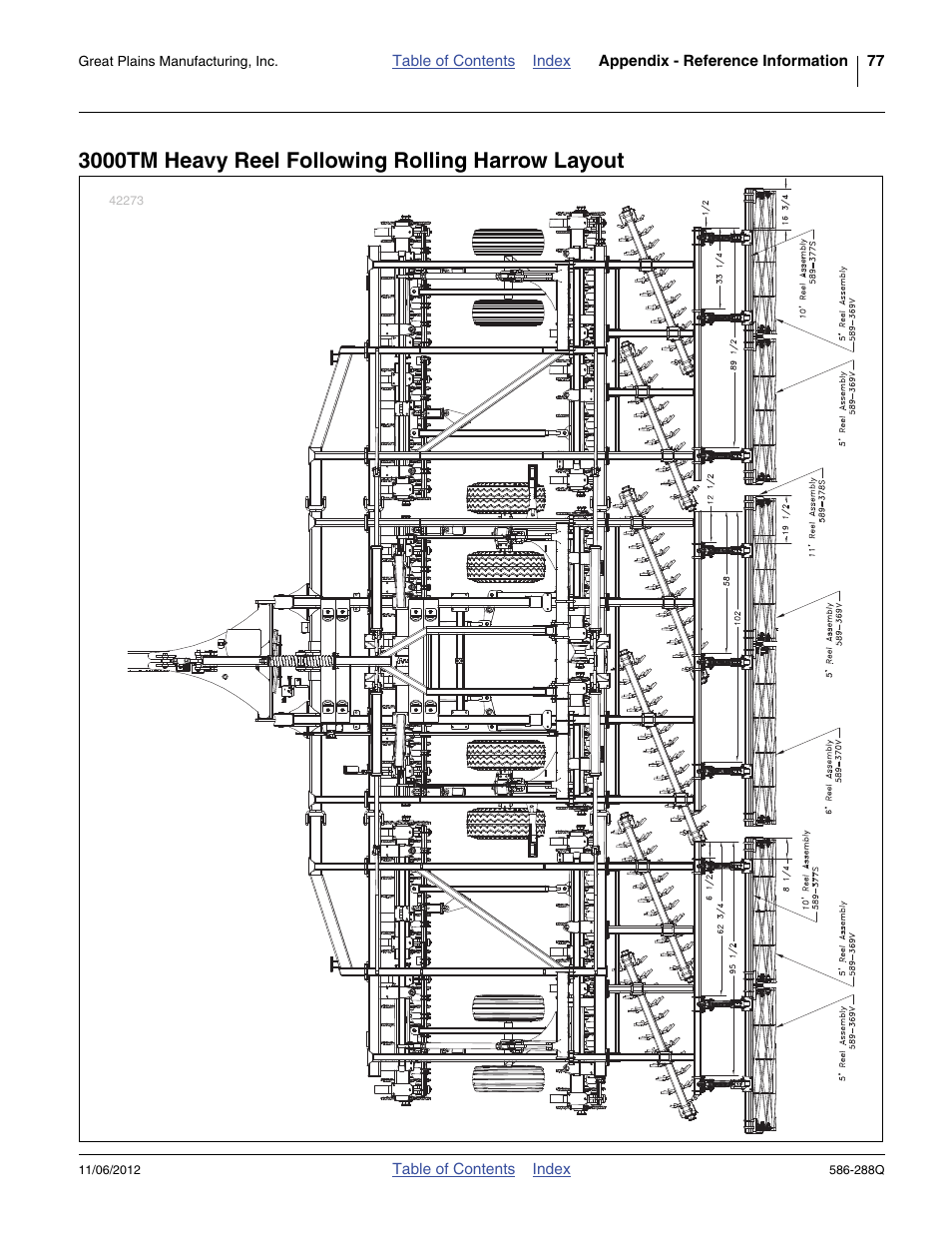 3000tm heavy reel following rolling harrow layout | Great Plains 4000TM Predelivery Manual User Manual | Page 81 / 94