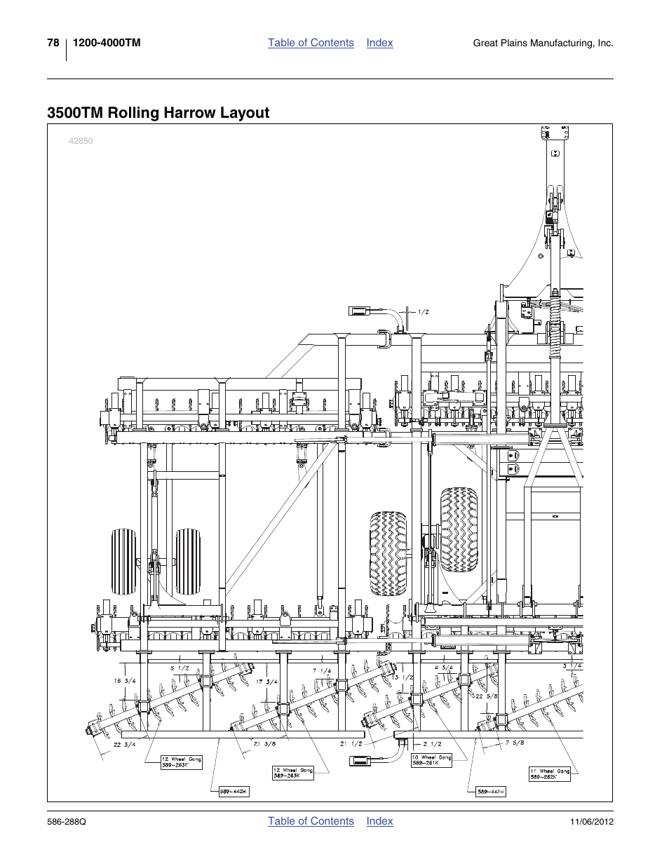 3500tm rolling harrow layout | Great Plains 4000TM Predelivery Manual User Manual | Page 82 / 94