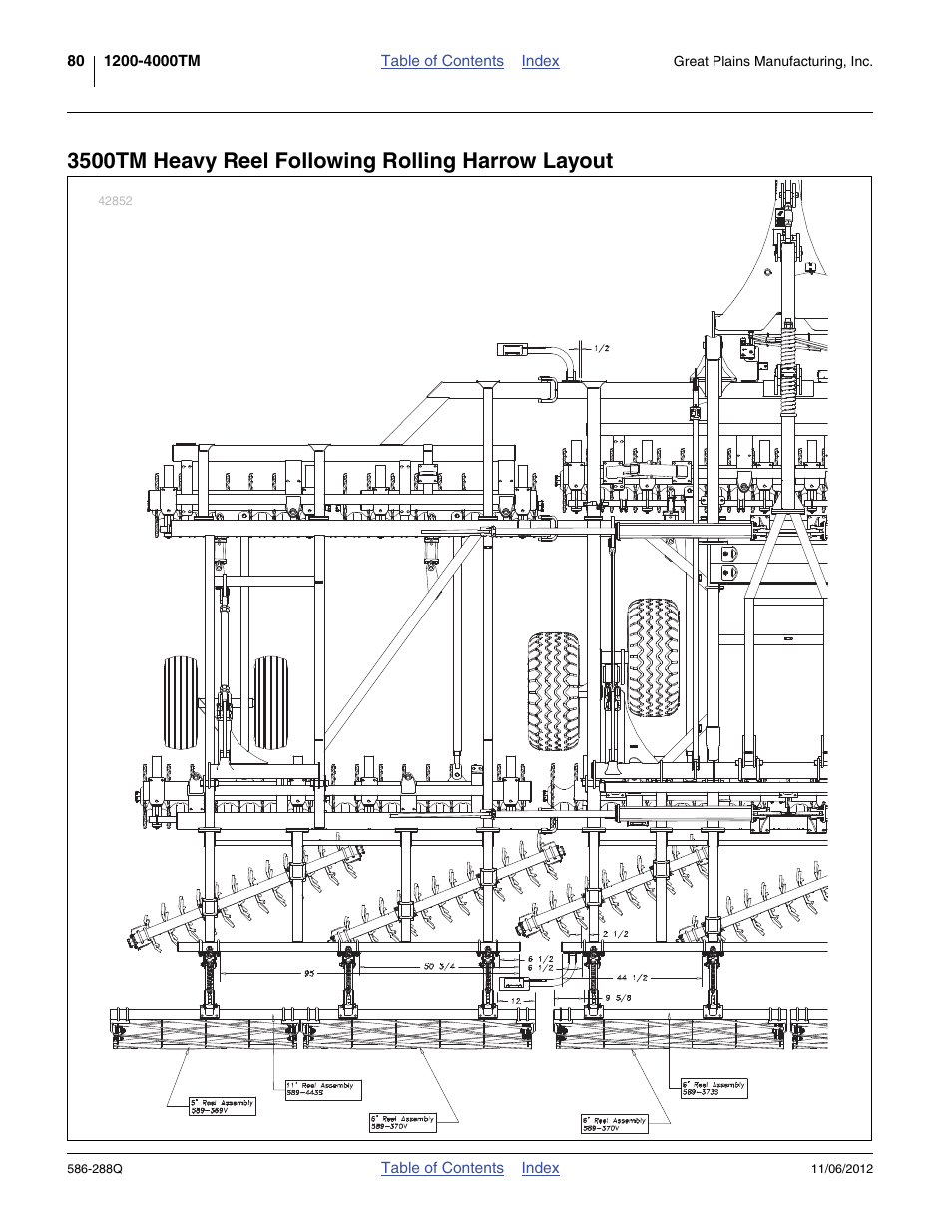 3500tm heavy reel following rolling harrow layout | Great Plains 4000TM Predelivery Manual User Manual | Page 84 / 94