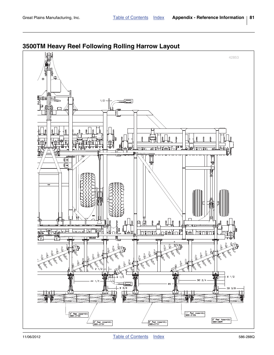 3500tm heavy reel following rolling harrow layout | Great Plains 4000TM Predelivery Manual User Manual | Page 85 / 94