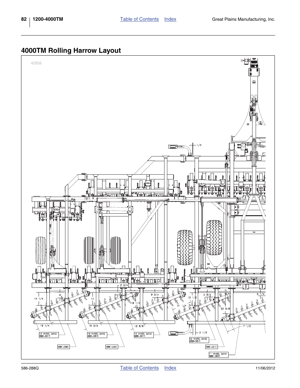 4000tm rolling harrow layout | Great Plains 4000TM Predelivery Manual User Manual | Page 86 / 94