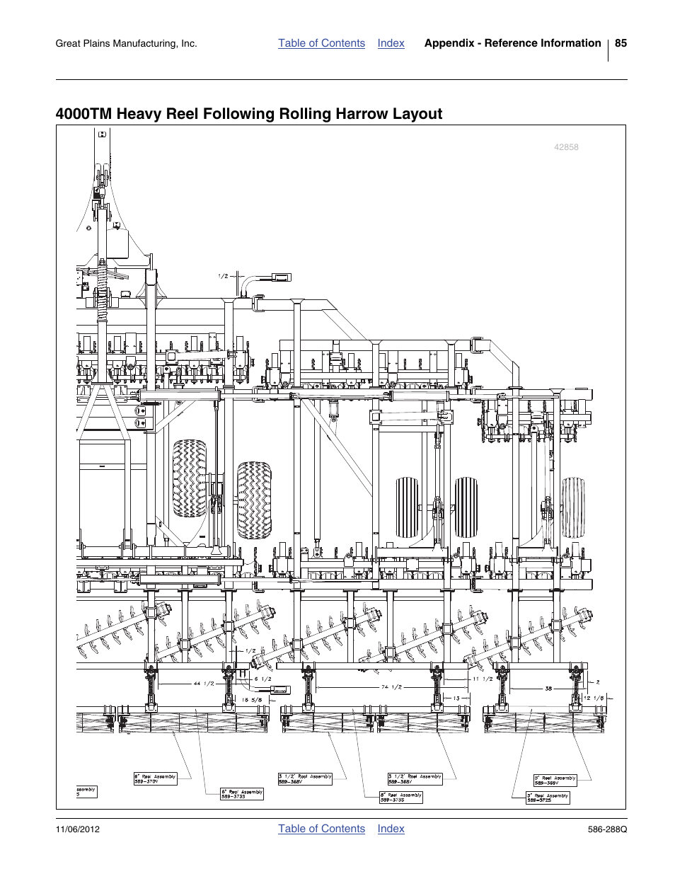 4000tm heavy reel following rolling harrow layout | Great Plains 4000TM Predelivery Manual User Manual | Page 89 / 94