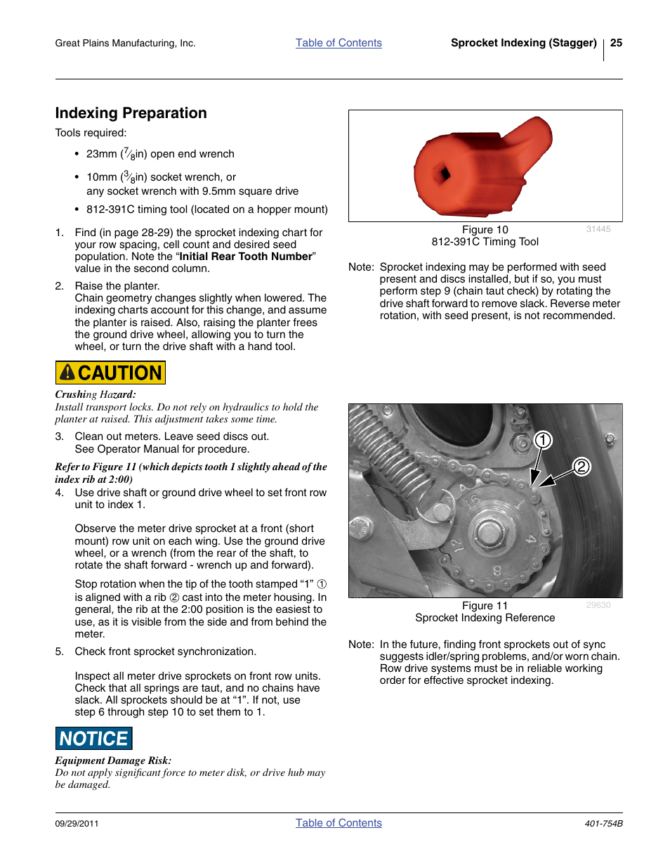 Indexing preparation | Great Plains YP625PD Material Rate User Manual | Page 27 / 42