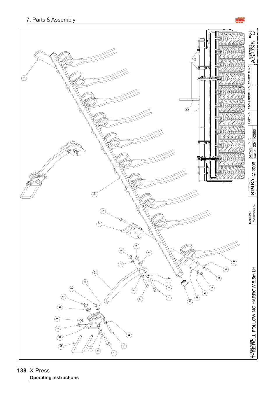Cas 2798, X-press, 138 7. parts & assembly | Great Plains AS3243-18007975 Assembly Instructions User Manual | Page 100 / 130