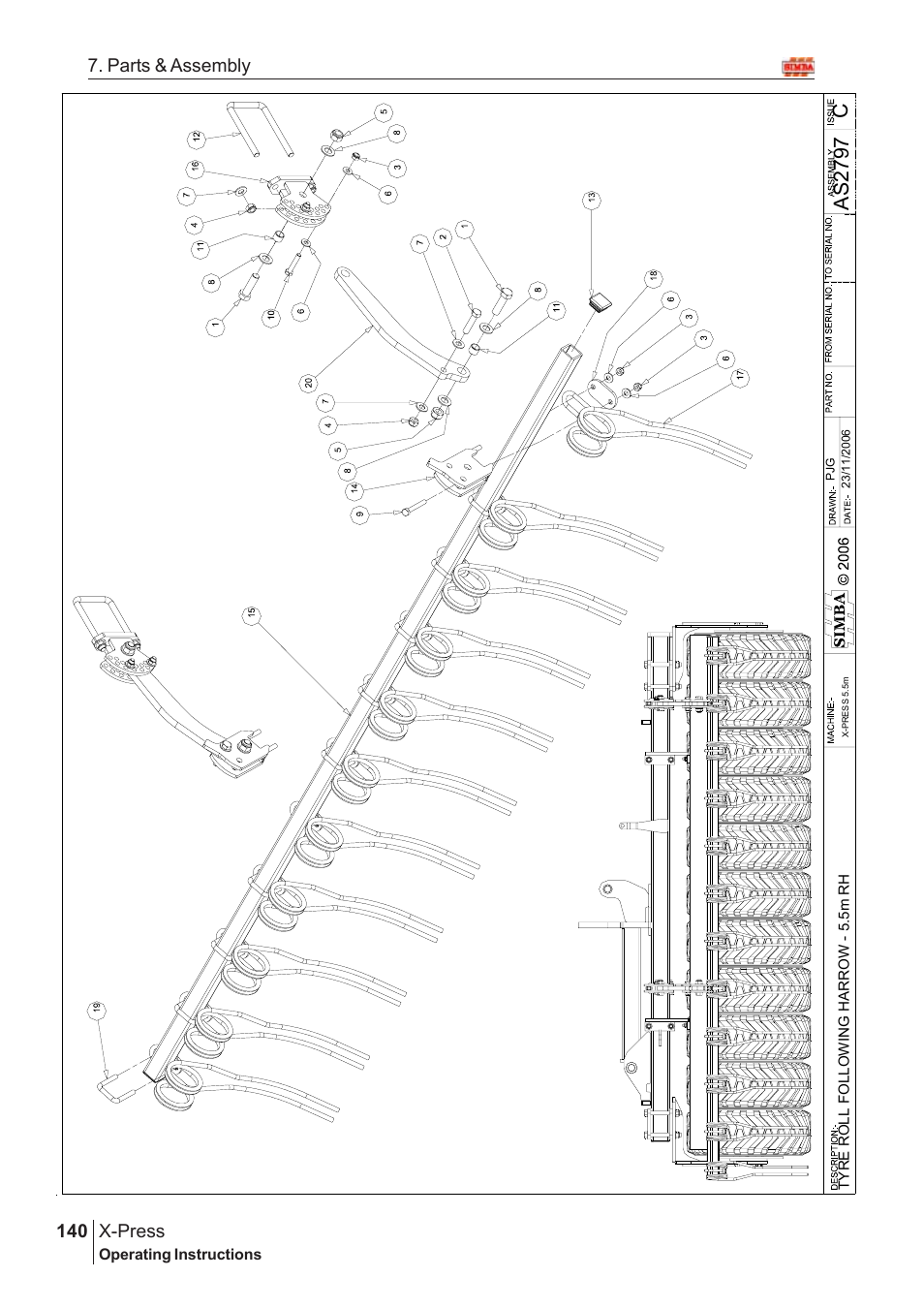 Cas 2797, X-press, 140 7. parts & assembly | Great Plains AS3243-18007975 Assembly Instructions User Manual | Page 102 / 130