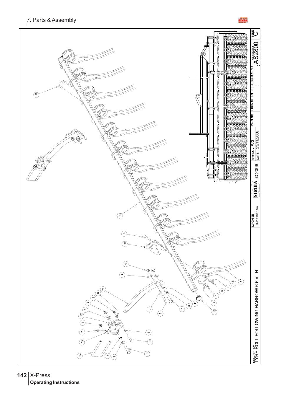 Cas 2800, X-press, 142 7. parts & assembly | Great Plains AS3243-18007975 Assembly Instructions User Manual | Page 104 / 130