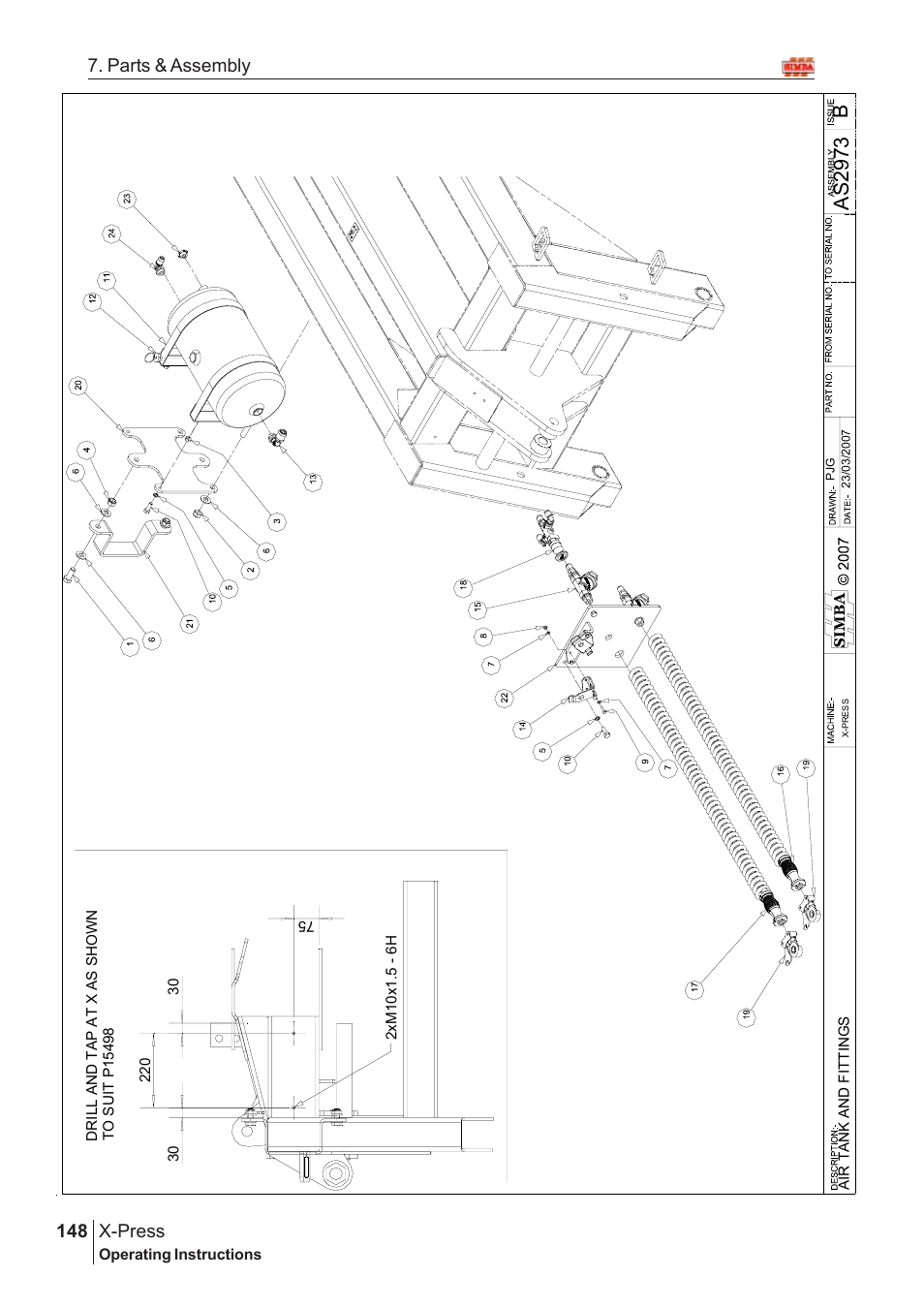 Bas 2973, X-press, 148 7. parts & assembly | Great Plains AS3243-18007975 Assembly Instructions User Manual | Page 110 / 130