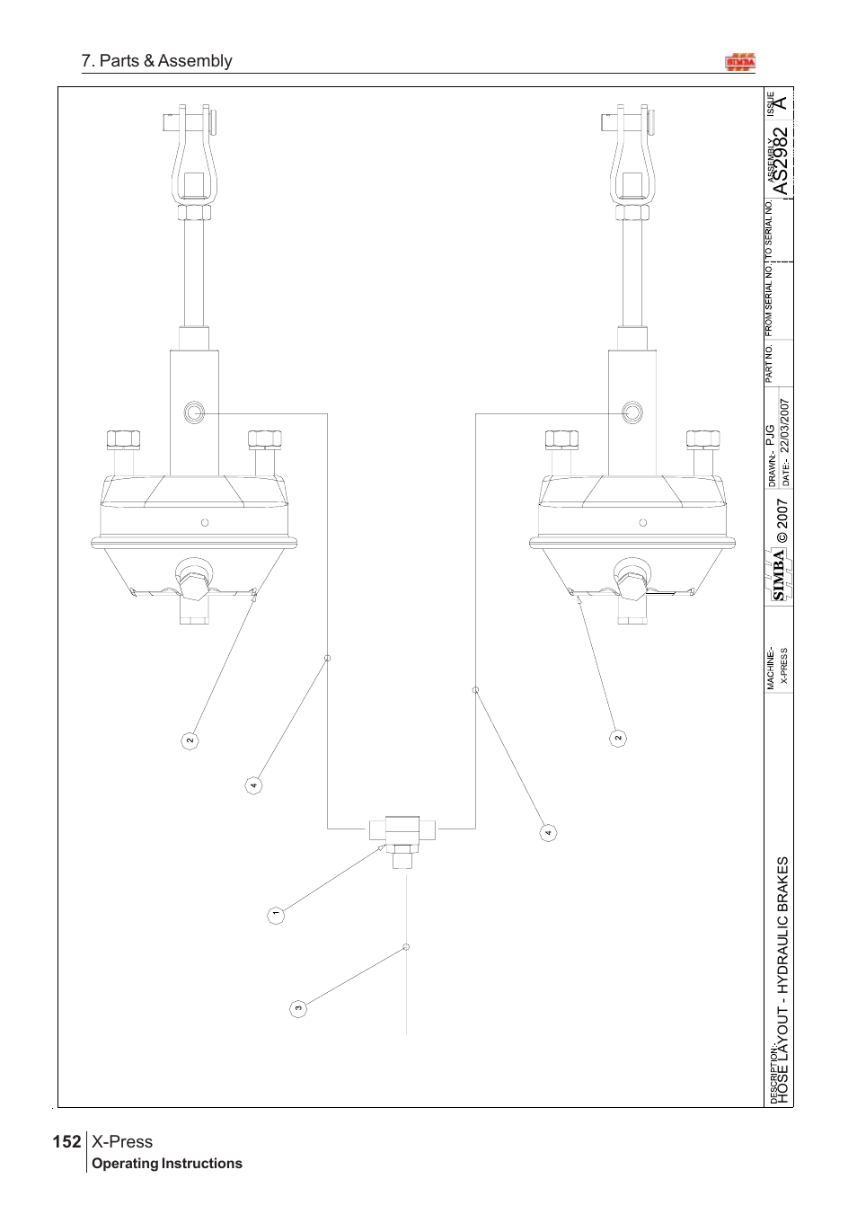 Aas 2982, X-press, 152 7. parts & assembly | Great Plains AS3243-18007975 Assembly Instructions User Manual | Page 114 / 130