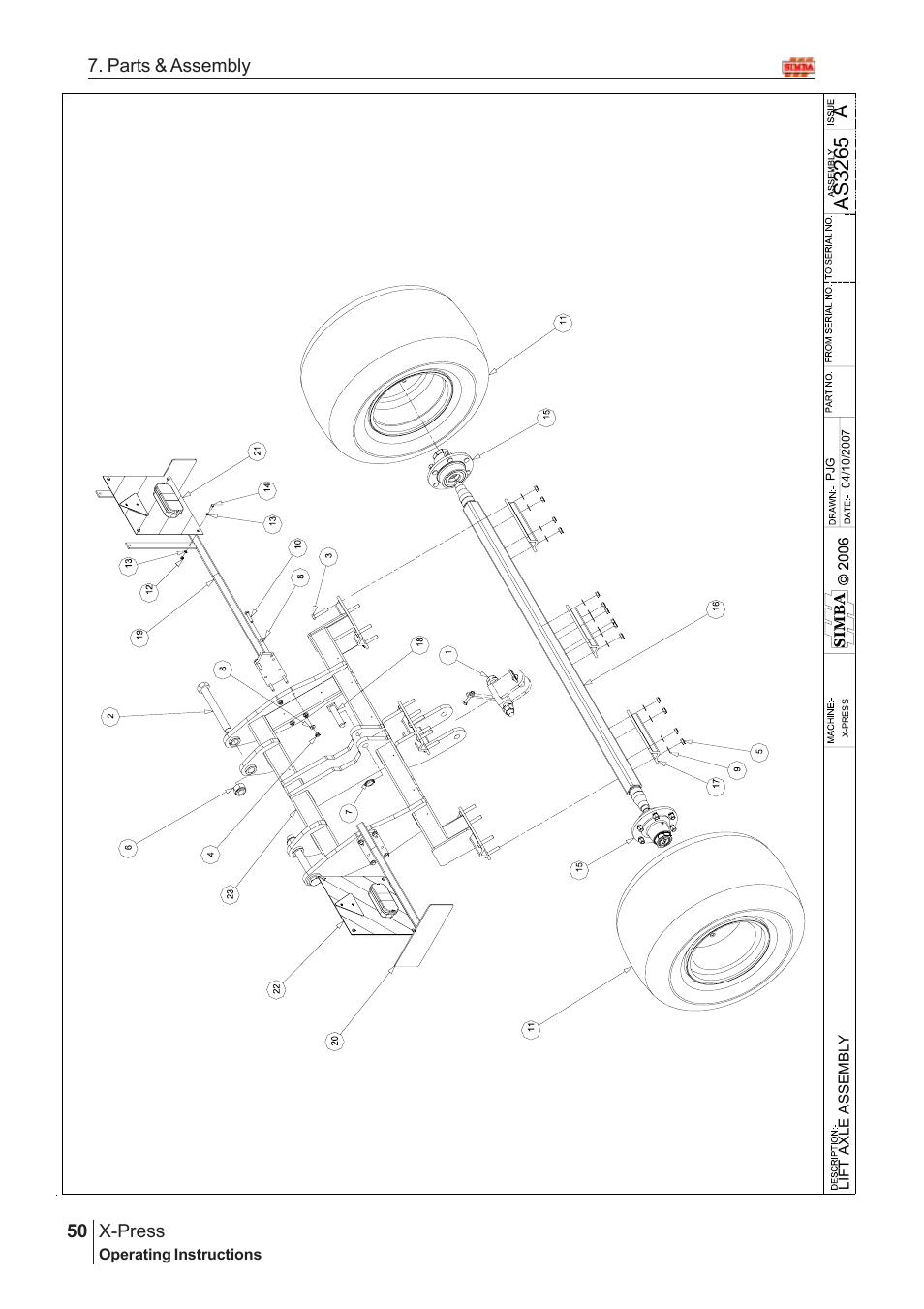 Aas 3265, X-press, 50 7. parts & assembly | Great Plains AS3243-18007975 Assembly Instructions User Manual | Page 12 / 130