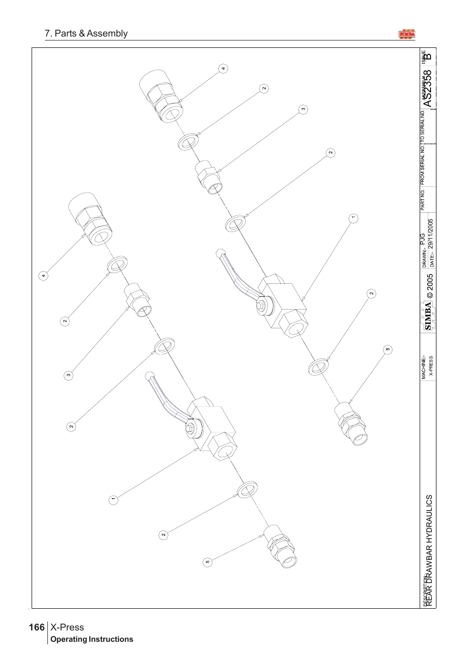 Bas 2358, X-press, 166 7. parts & assembly | Great Plains AS3243-18007975 Assembly Instructions User Manual | Page 128 / 130