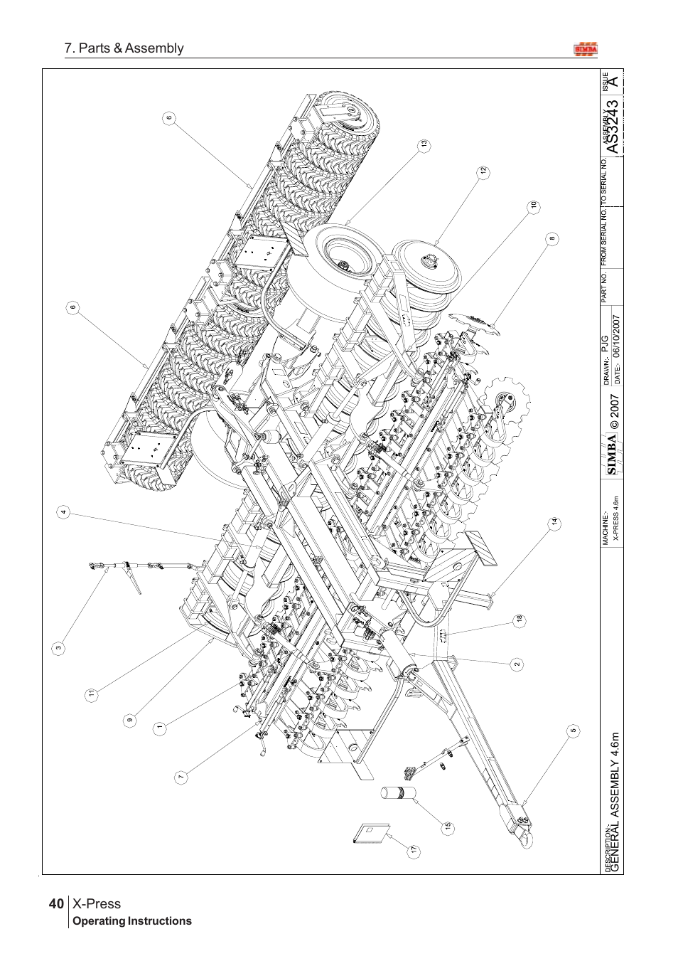 Aas 3243, X-press, 40 7. parts & assembly | Great Plains AS3243-18007975 Assembly Instructions User Manual | Page 2 / 130