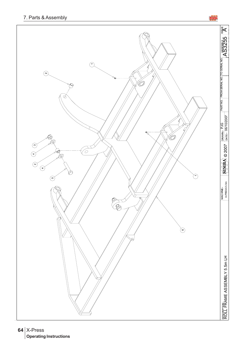 Aas 3255, X-press, 64 7. parts & assembly | Great Plains AS3243-18007975 Assembly Instructions User Manual | Page 26 / 130