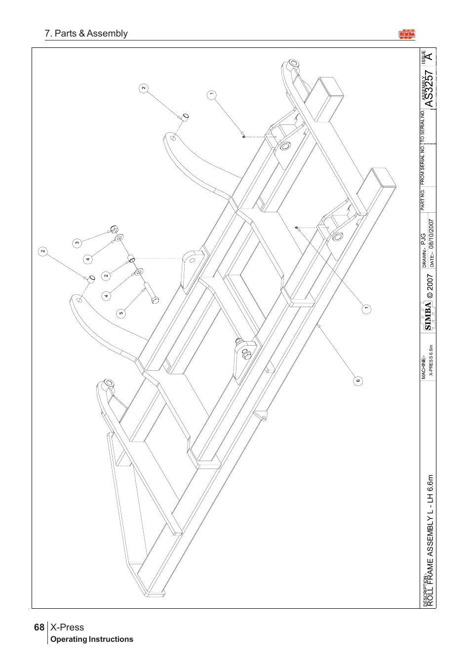 Aas 3257, X-press, 68 7. parts & assembly | Great Plains AS3243-18007975 Assembly Instructions User Manual | Page 30 / 130