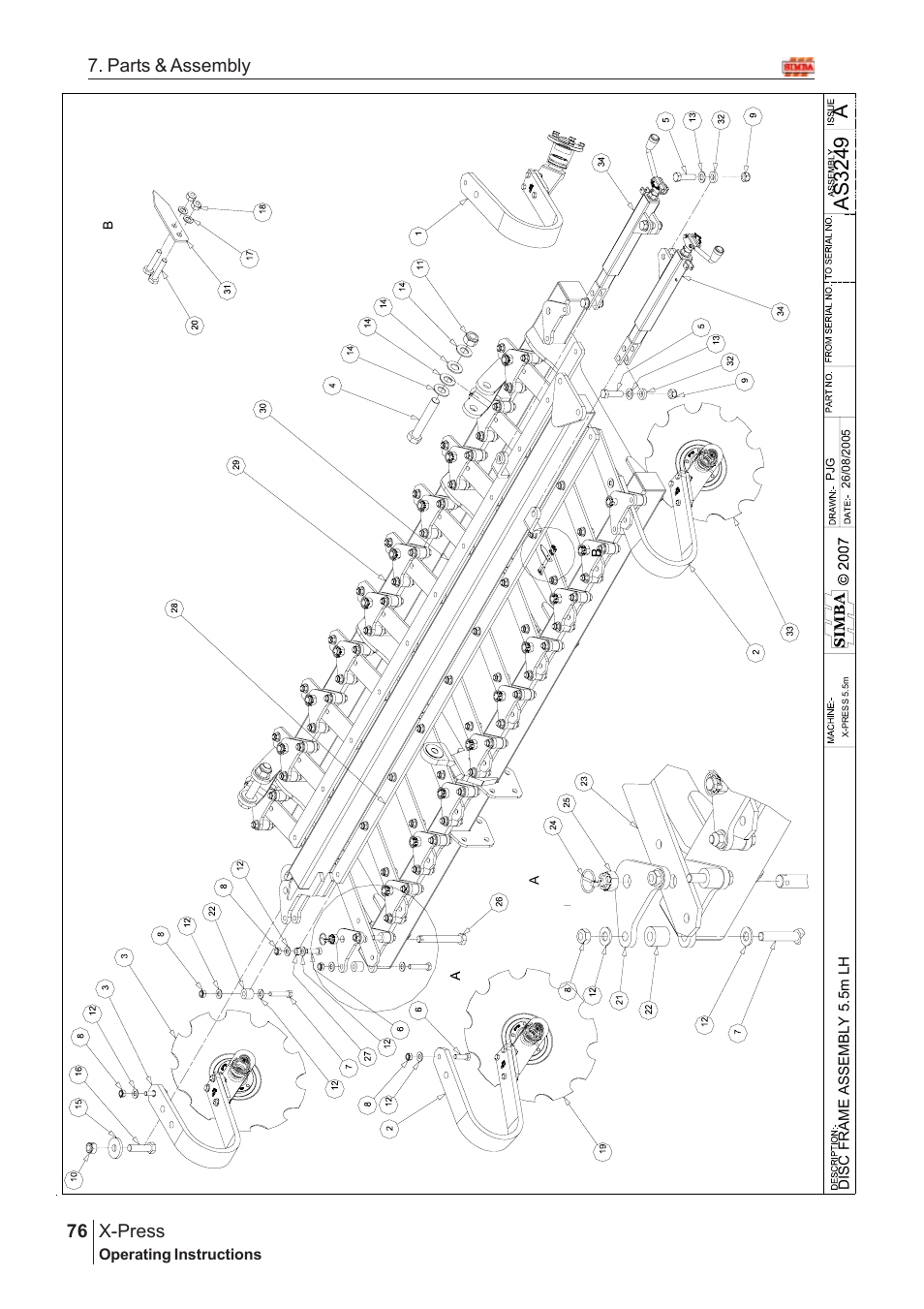 Aas 3249, X-press, 76 7. parts & assembly | Great Plains AS3243-18007975 Assembly Instructions User Manual | Page 38 / 130