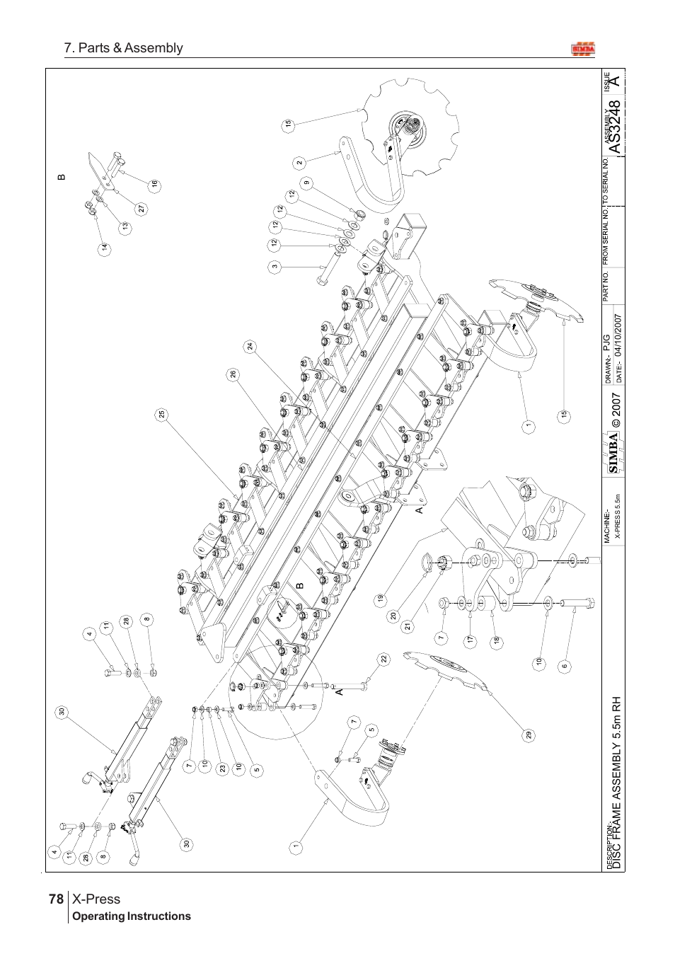 Aas 3248, X-press, 78 7. parts & assembly | Great Plains AS3243-18007975 Assembly Instructions User Manual | Page 40 / 130