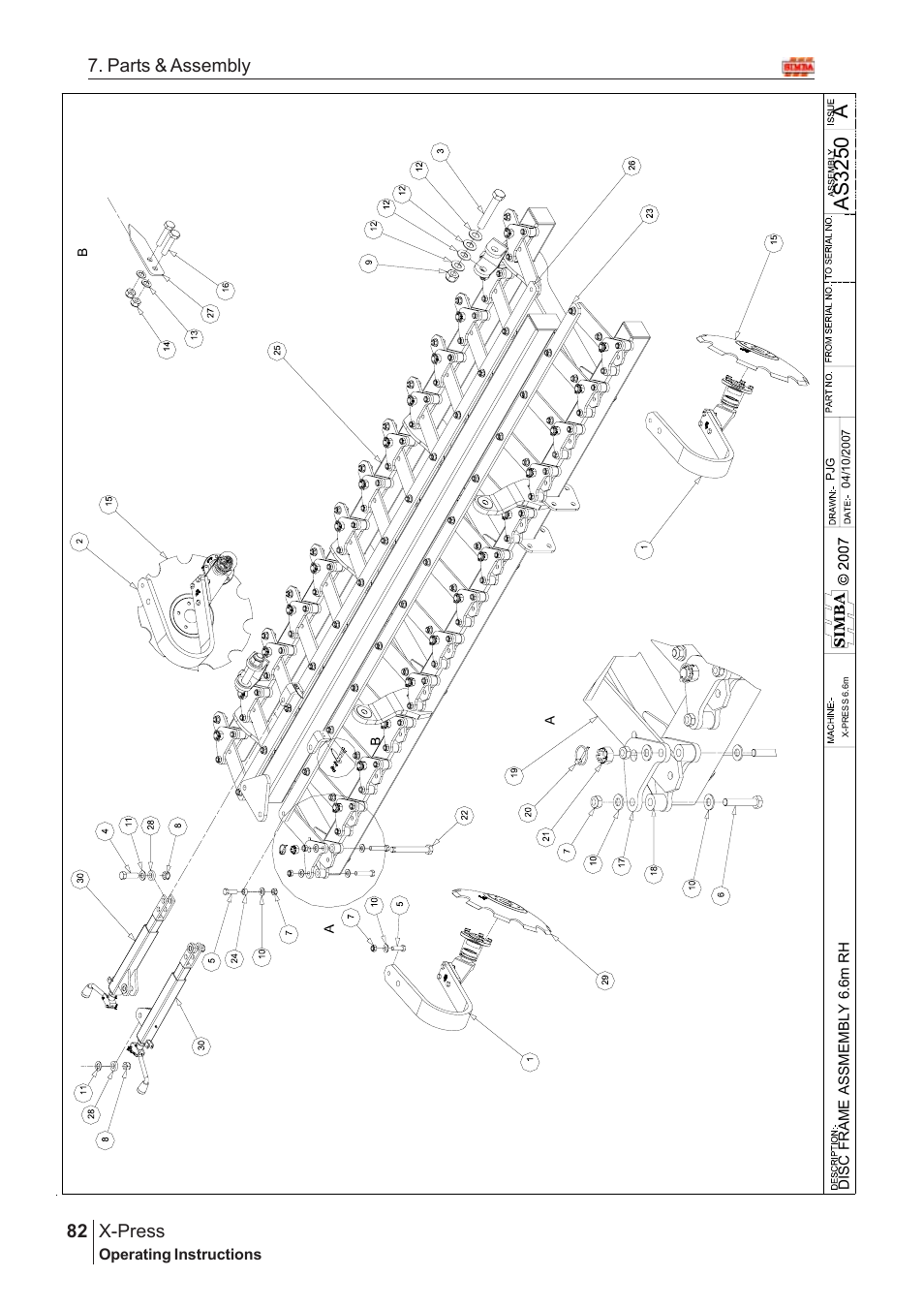 Aas 3250, X-press, 82 7. parts & assembly | Great Plains AS3243-18007975 Assembly Instructions User Manual | Page 44 / 130